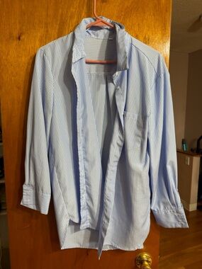Blue button down shirt